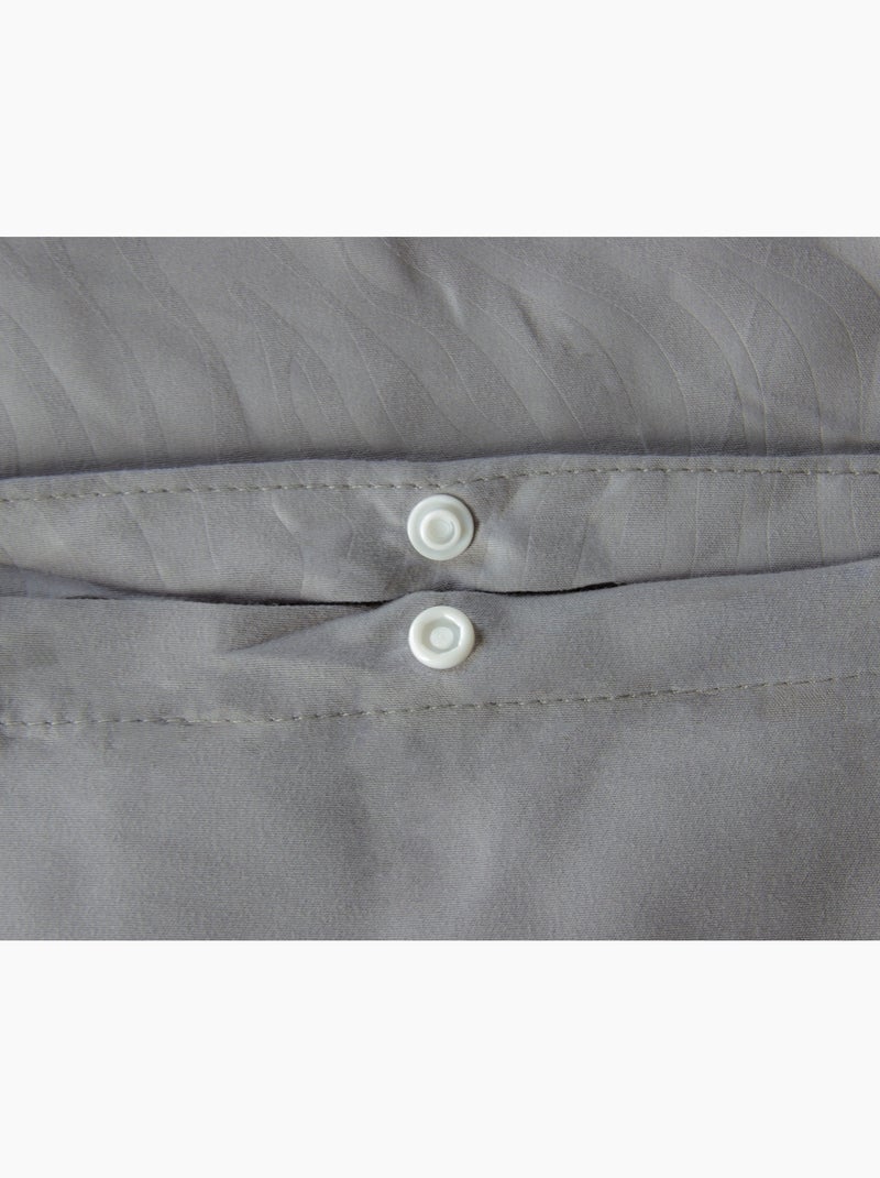 Parure de Lit Microfibre Frappée – Gris Gris - Kiabi