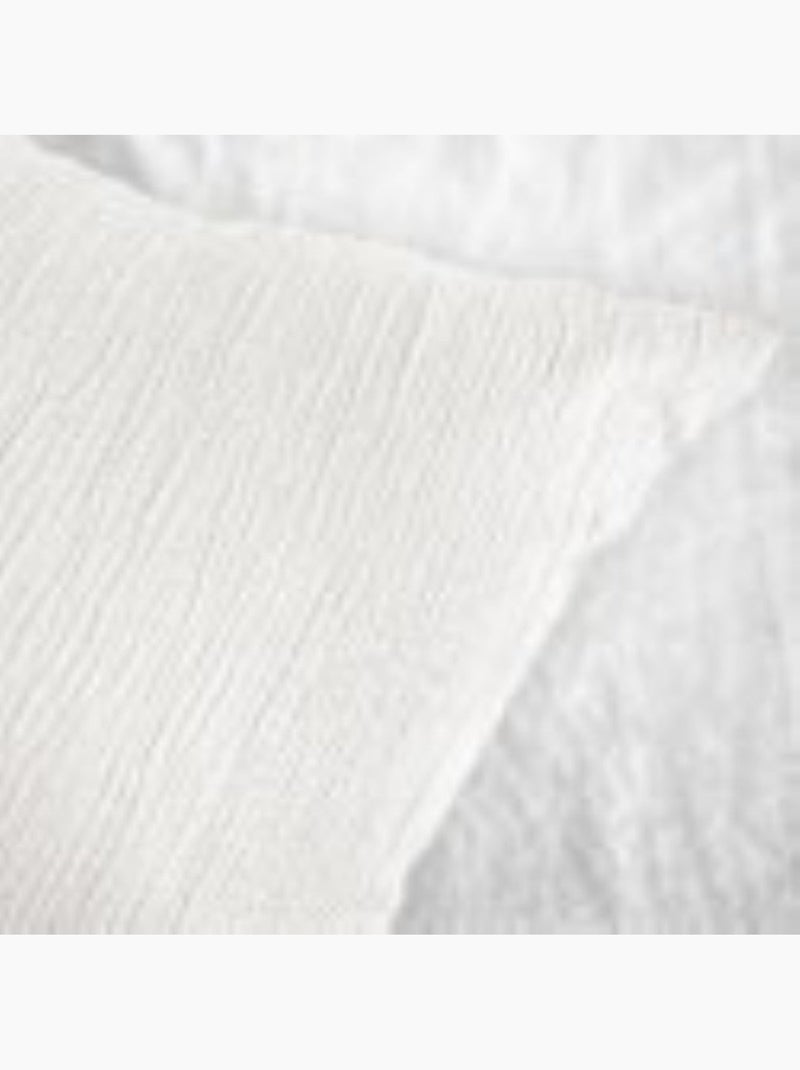 Parure de Lit Microfibre Gaufrée & Lavée Bicolore - 240x220 / Blanc Blanc - Kiabi