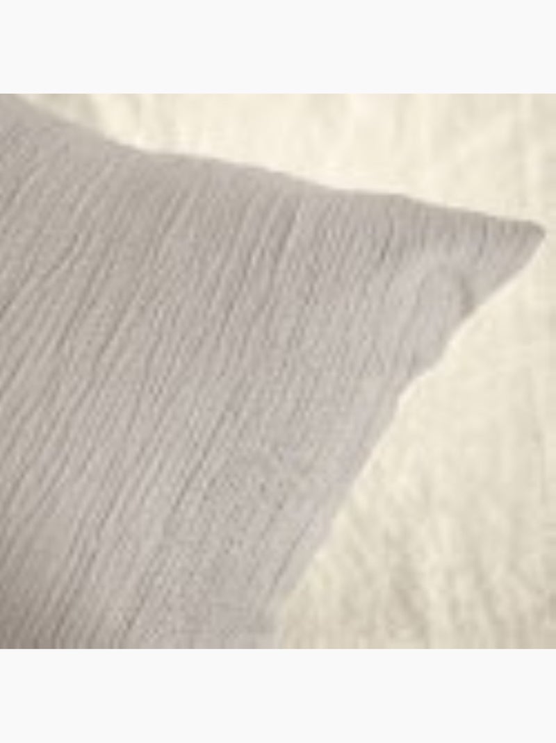 Parure de Lit Microfibre Gaufrée & Lavée Bicolore Gris - Kiabi