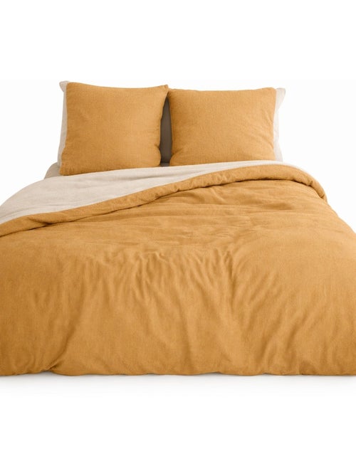 Parure de Lit Microfibre Gaufrée & Lavée Bicolore - Kiabi