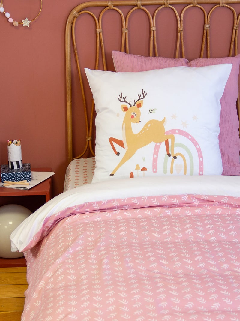 Parure de lit microfibre imprimé BAMBINA Rose pâle - Kiabi