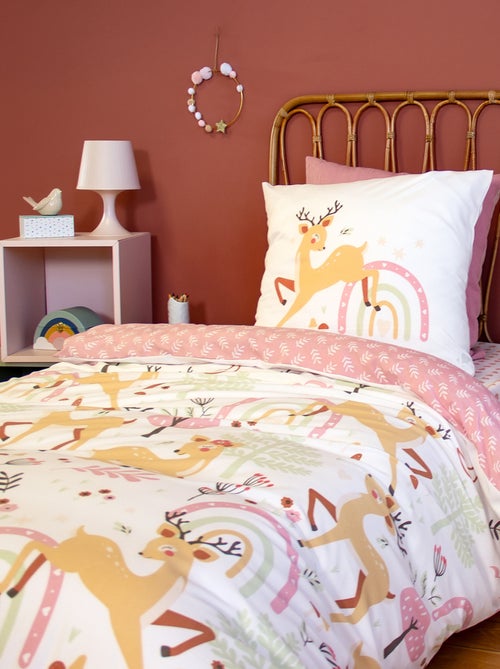 Parure de lit microfibre imprimé BAMBINA - Kiabi