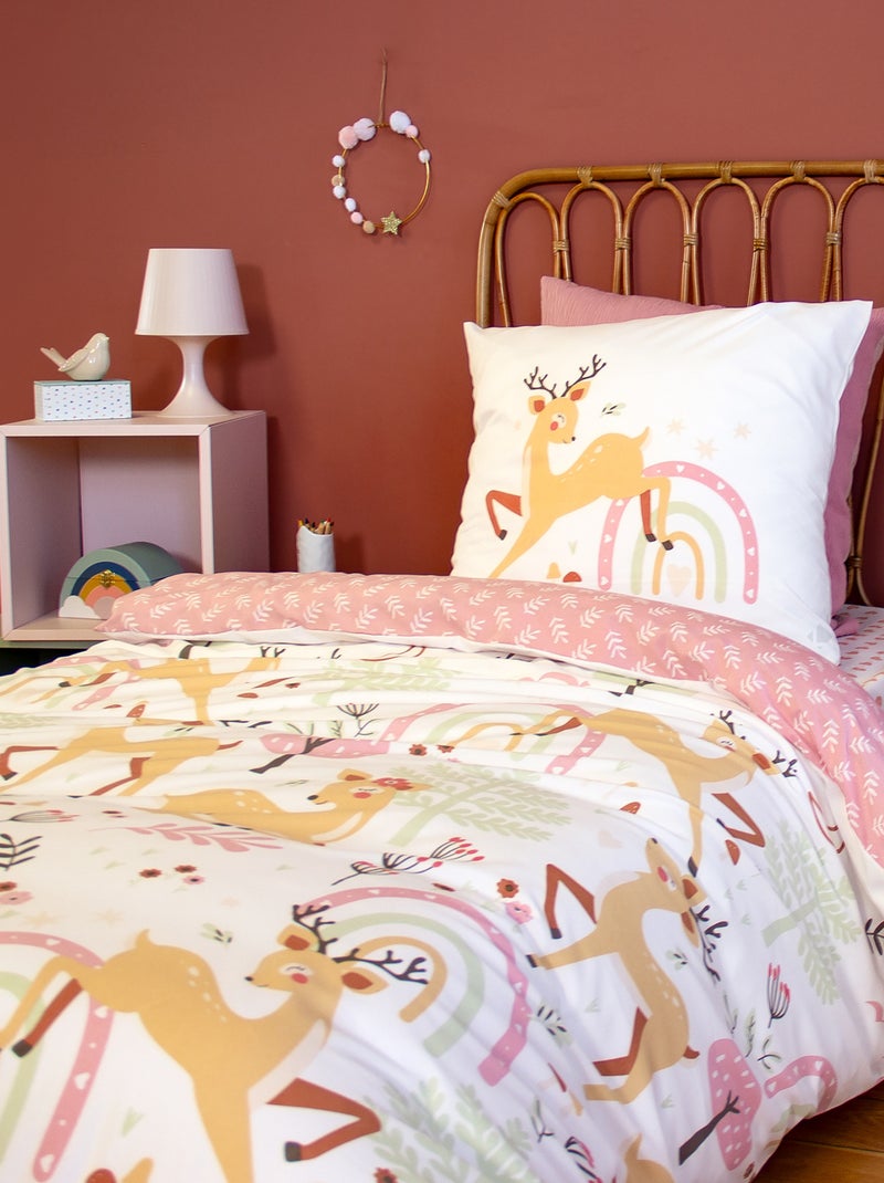 Parure de lit microfibre imprimé BAMBINA Rose pâle - Kiabi