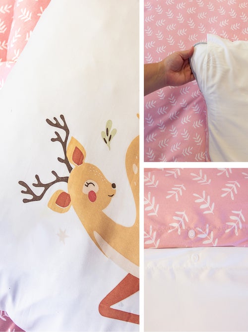 Parure de lit microfibre imprimé BAMBINA - Kiabi