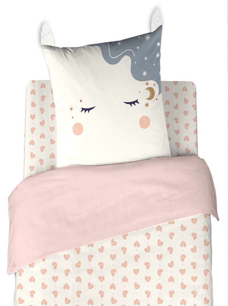 Parure de lit microfibre imprimé FEERIQUE Rose pâle - Kiabi