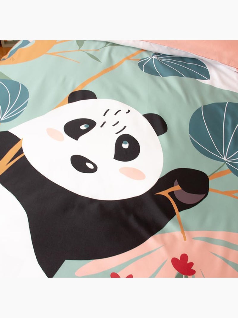Parure de lit microfibre imprimé PANDA Multicolore - Kiabi