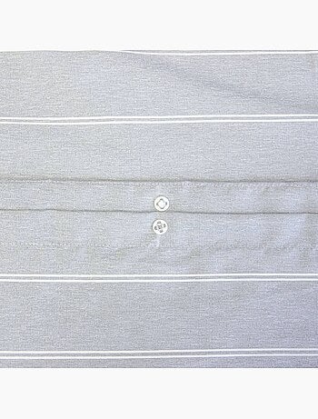 Parure de lit microfibre lavée 2 places rayures gris Tim
