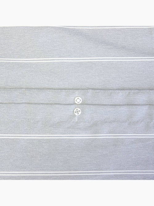Parure de lit microfibre lavée 2 places rayures gris Tim - Kiabi