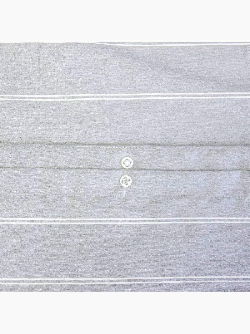 Parure de lit microfibre lavée 2 places rayures gris Tim Gris - Kiabi