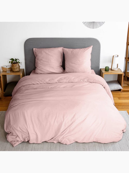 Parure de lit microfibre lavée 2 places rose poudré luna - Kiabi Parure de lit microfibre lavée 2 places rose poudré luna - Kiabi