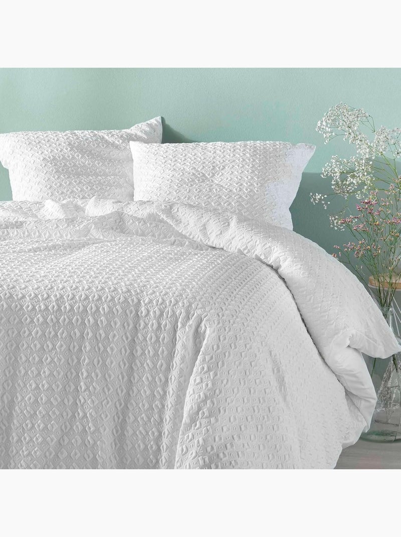 Parure de lit Microfibre Litea Douceur d'Intérieur Blanc - Kiabi