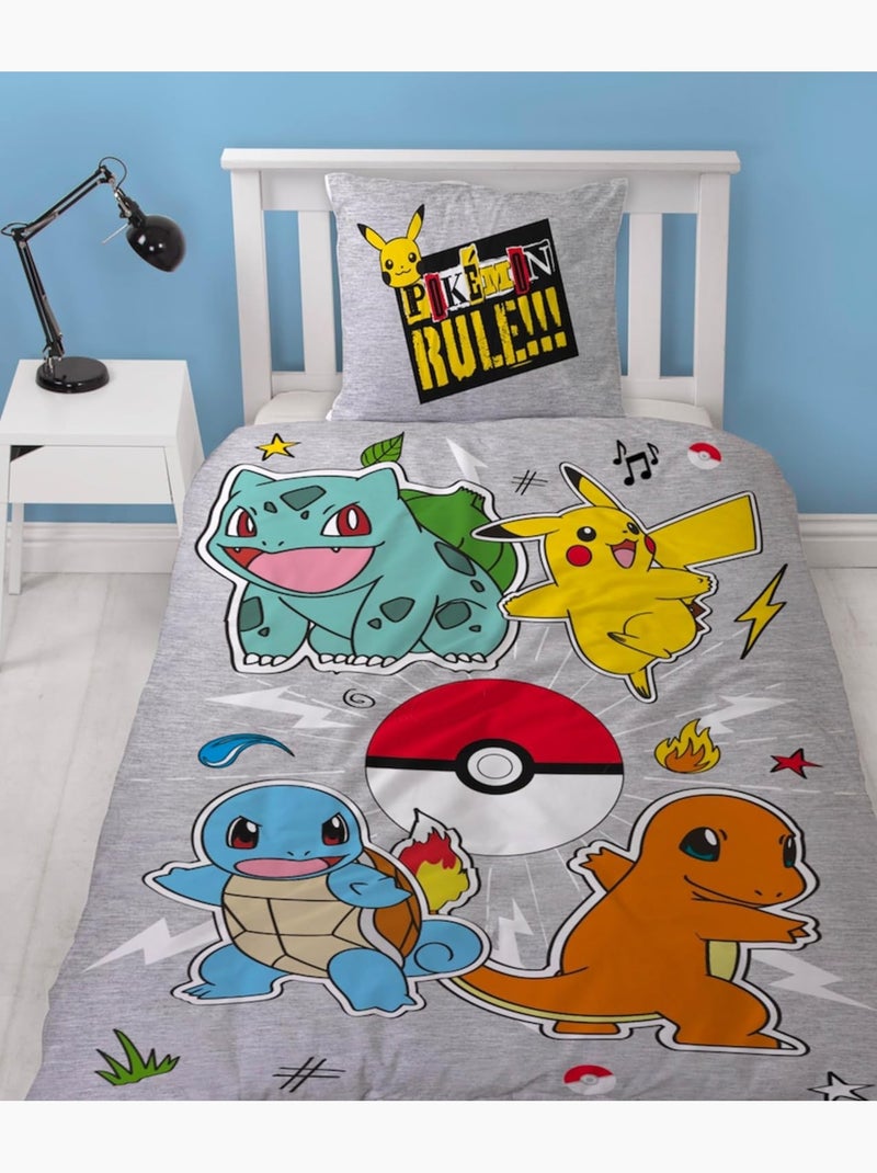 Parure de lit microfibre lyo pokemon Gris - Kiabi