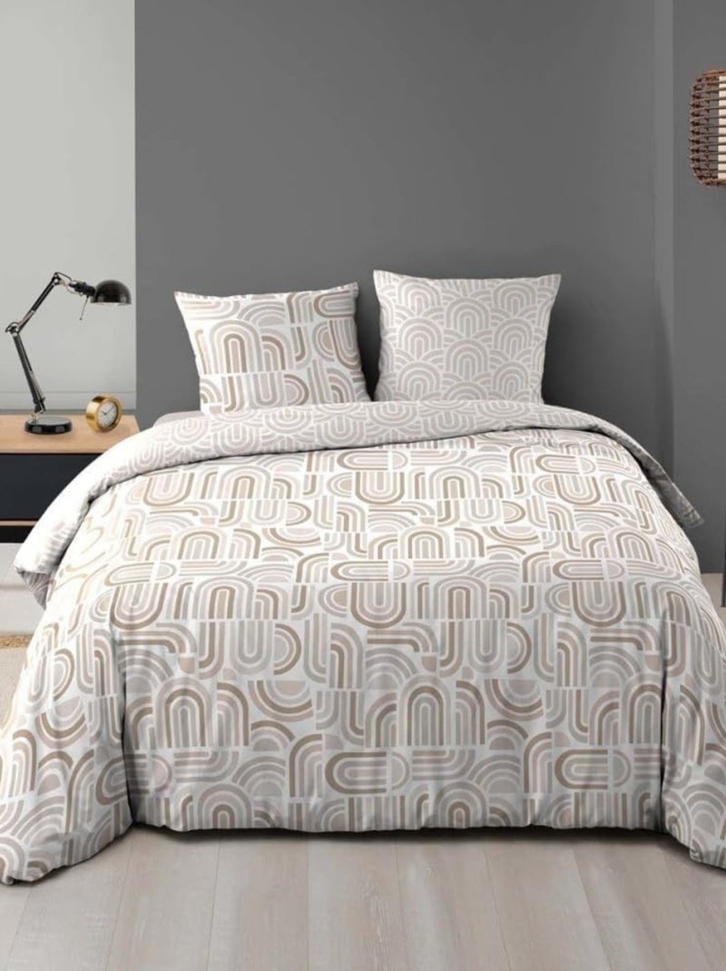 Parure de lit Microfibre pandoris Douceur d'Intérieur Beige - Kiabi