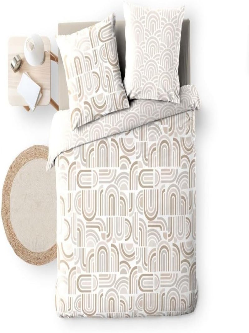 Parure de lit Microfibre pandoris Douceur d'Intérieur Beige - Kiabi