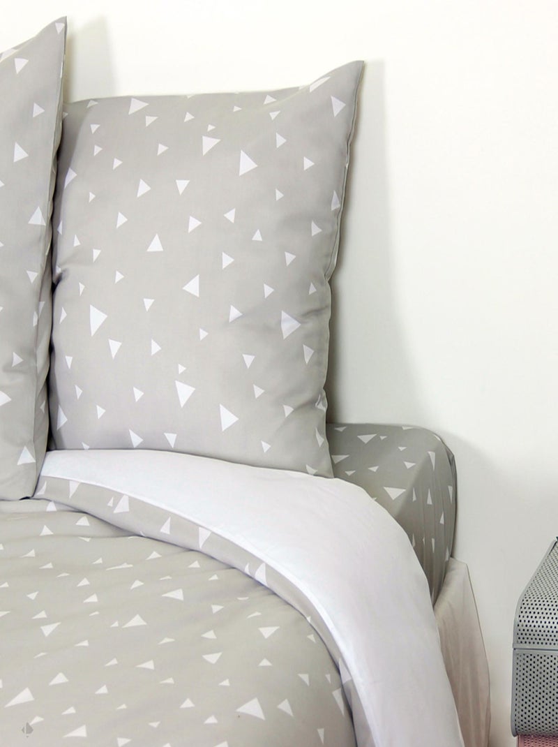 Parure de lit microfibre PISA Gris perle - Kiabi