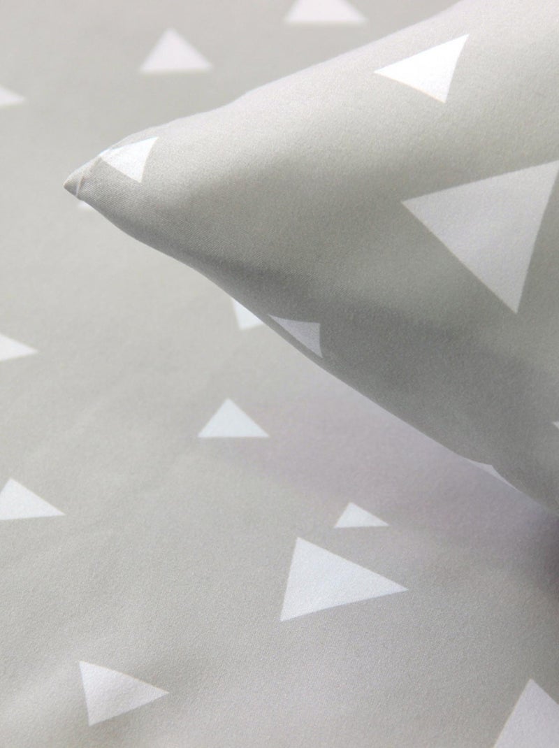Parure de lit microfibre PISA Gris perle - Kiabi