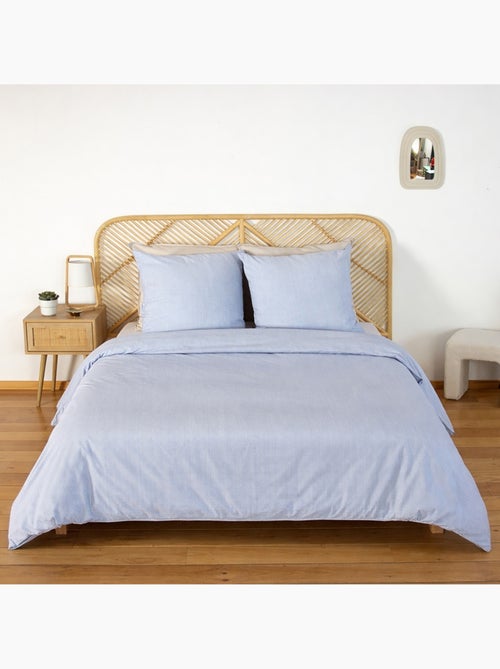 Parure de lit microfibre rayures bleu Lanna - Kiabi Parure de lit microfibre rayures bleu Lanna - Kiabi