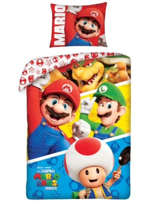 Parure de lit microfibre réversible 140x200 - SUPER MARIO - Kiabi Parure de lit microfibre réversible 140x200 - SUPER MARIO - Kiabi