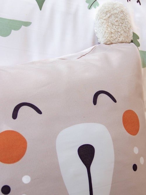 Parure de lit microfibre réversible imprimé forêt d'automne 1 place 140 x 200cm Robin - Kiabi