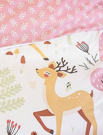 Parure de lit microfibre réversible imprimé forêt enchantée 1 place 140 x 200cm Lise