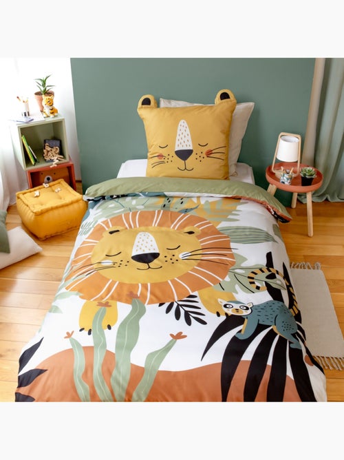 Parure de lit microfibre réversible imprimé savane 1 place 140x200cm Oscar - Kiabi