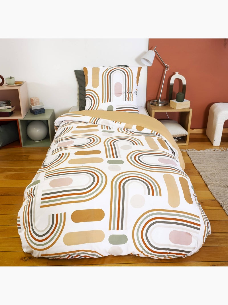 Parure de lit microfibre réversible orange Tess Orange - Kiabi