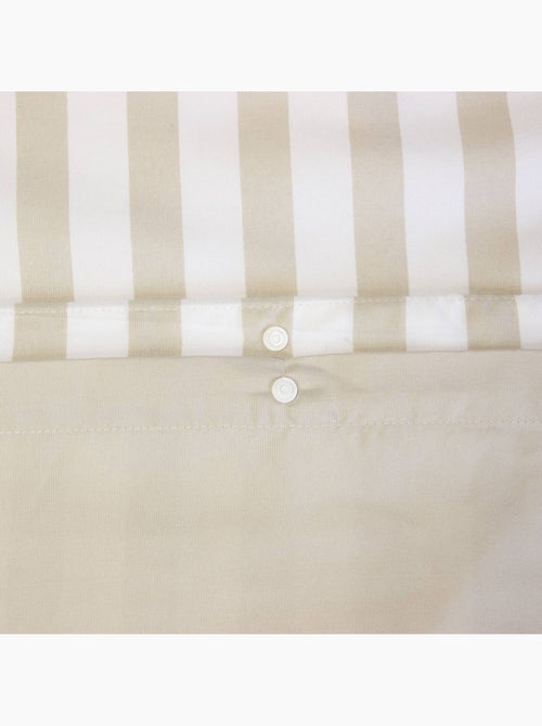Parure de lit microfibre réversible rayures beige Néo - Kiabi
