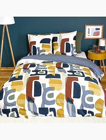 Parure de lit microfibre scandinave réversible - 3 pièces