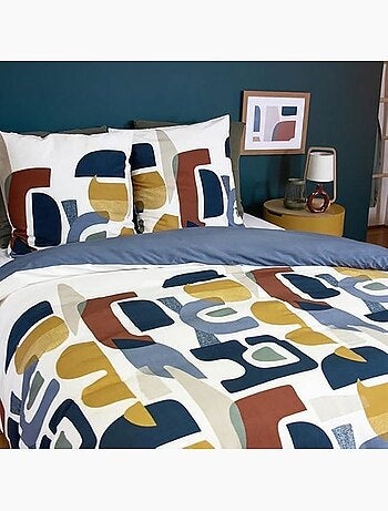 Parure de lit microfibre scandinave réversible - 3 pièces