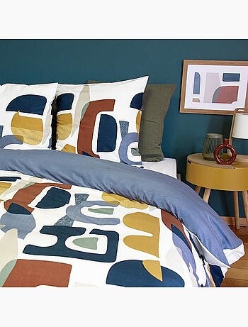 Parure de lit microfibre scandinave réversible - 3 pièces