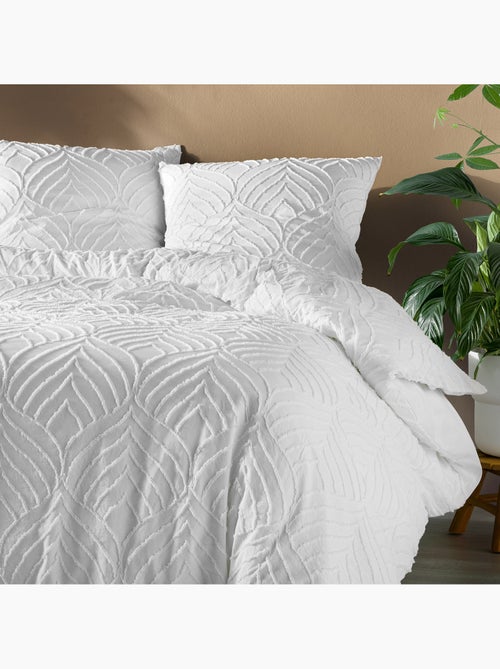 Parure de lit – Microfibre tuftée motif feuilles + 2 taies - Kiabi Parure de lit – Microfibre tuftée motif feuilles + 2 taies - Kiabi