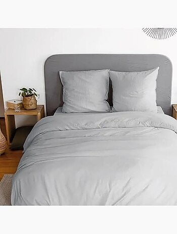 Parure de lit microfibre unie - 3 pièces