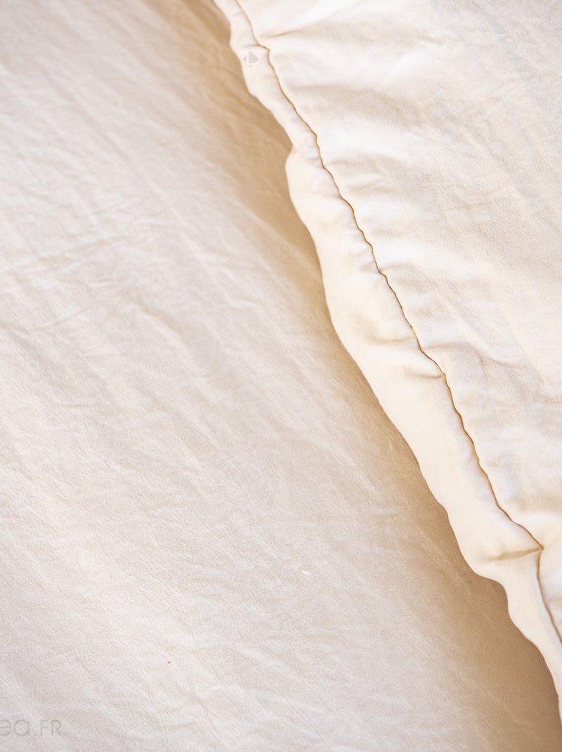 Parure de lit MILA micro lavée polyester Beige sable - Kiabi