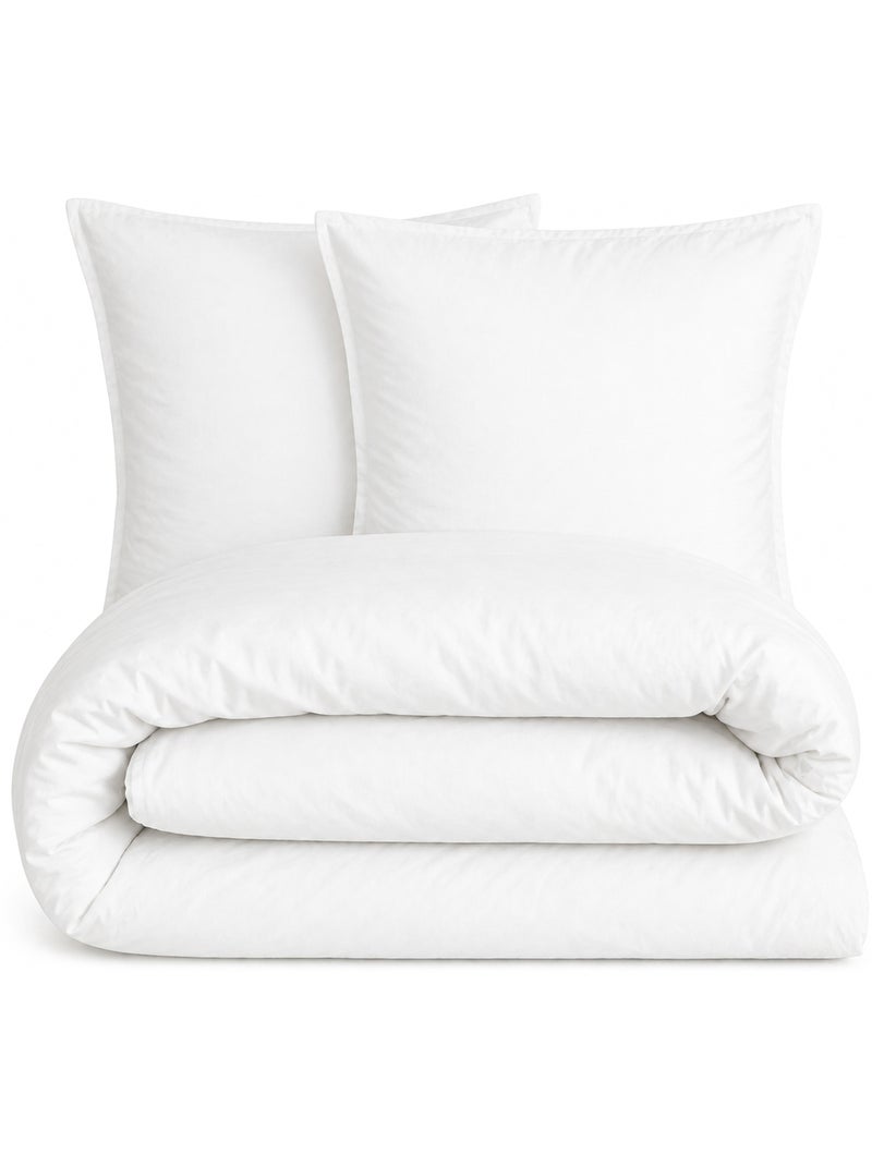 Parure de lit MILA micro lavée polyester Blanc - Kiabi