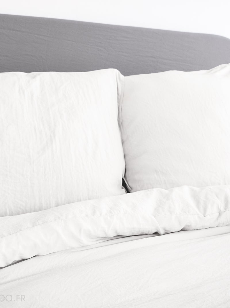 Parure de lit MILA micro lavée polyester Blanc - Kiabi