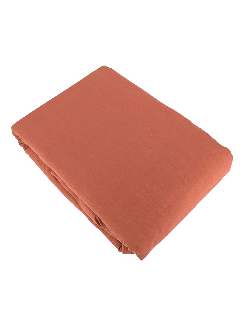 Parure de lit MILA micro lavée polyester Orange mandarine - Kiabi