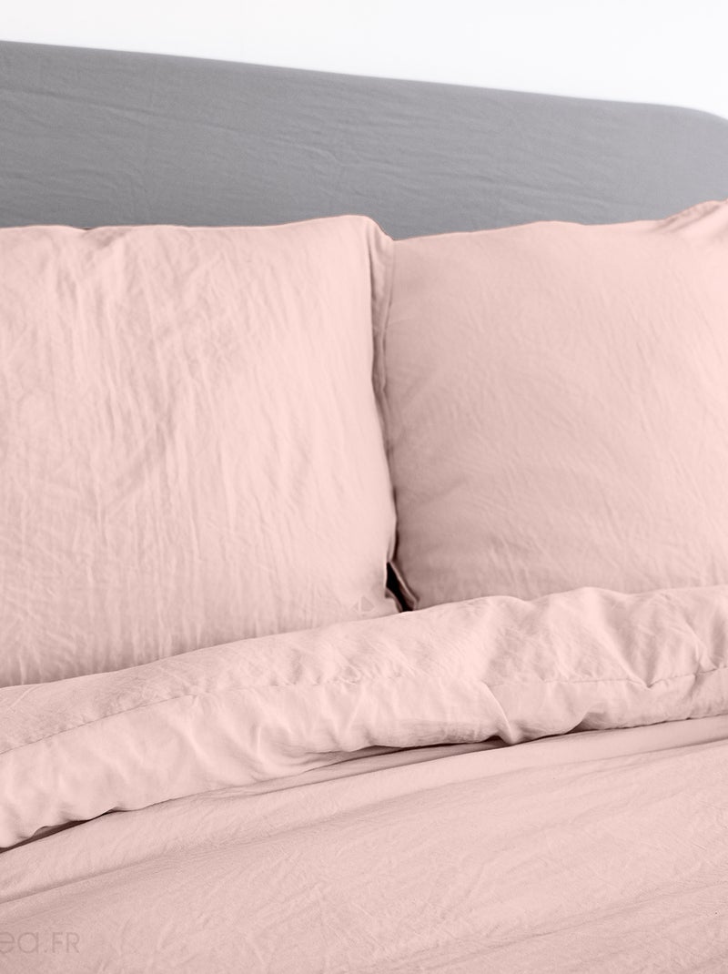 Parure de lit MILA micro lavée polyester Rose clair - Kiabi