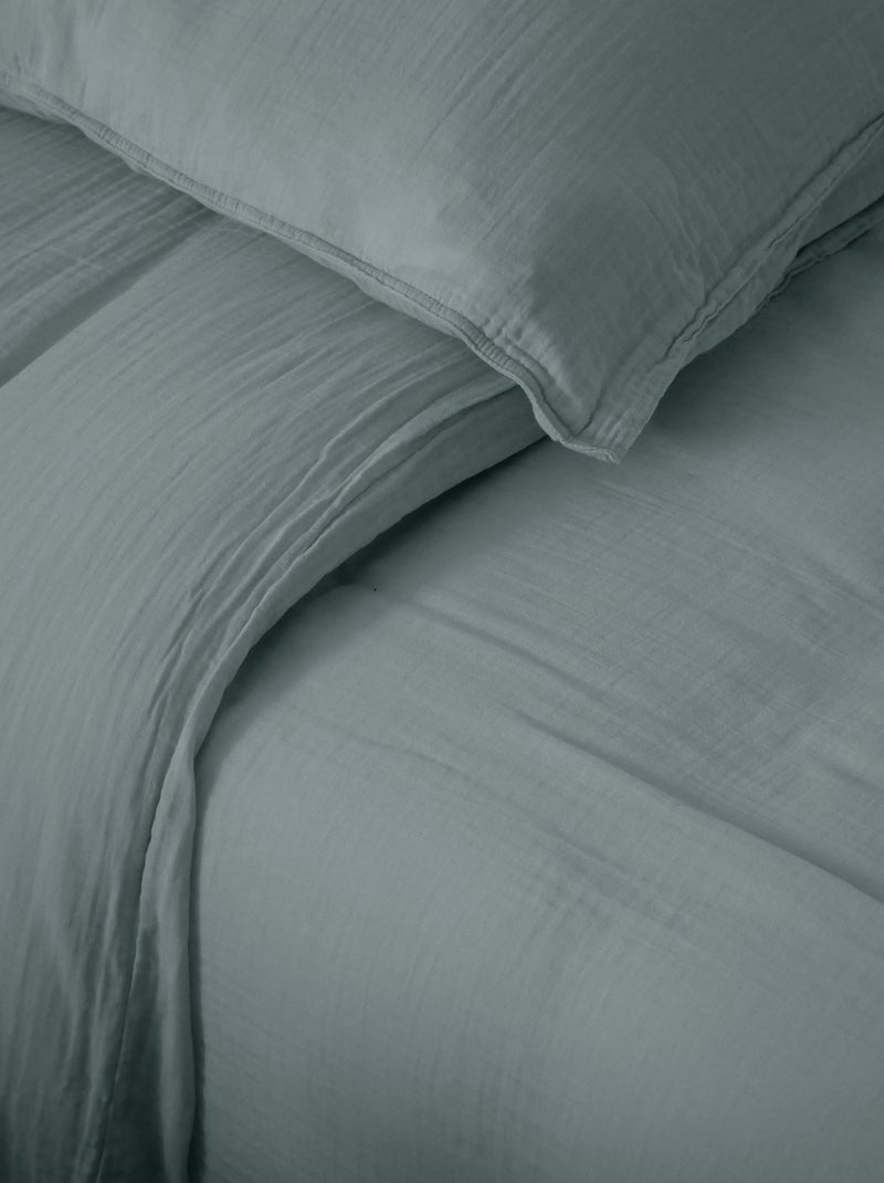 Parure de lit MILOS coton Taie 65x65 cm Vert anis - Kiabi