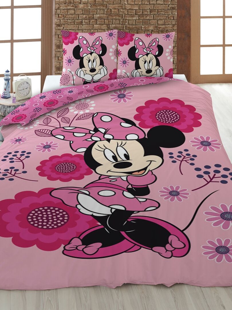 Parure de lit 'Minnie' - 1 personne - Rose - Kiabi - 19.00€