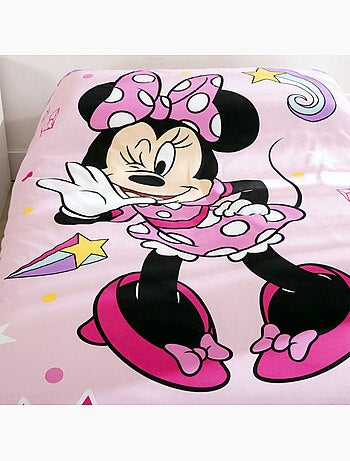 Parure de Lit Minnie Disney Enfant, 100% Coton Oeko-Tex, Lit 1 place, LOVELY