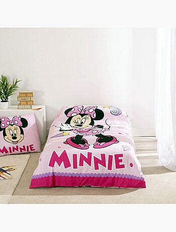 Parure de Lit Minnie Disney Enfant, 100% Coton Oeko-Tex, Lit 1 place, LOVELY