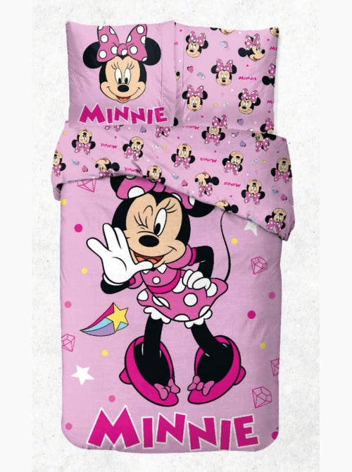 Parure de Lit Minnie Disney Enfant, 100% Coton Oeko-Tex, Lit 1 place, LOVELY - Kiabi