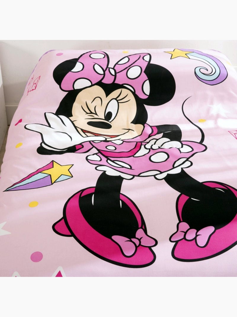 Parure de Lit Minnie Disney Enfant, 100% Coton Oeko-Tex, Lit 1 place, LOVELY Rose - Kiabi