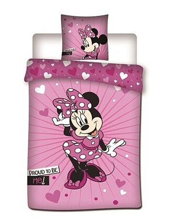 Parure de Lit Minnie Mouse – Housse de Couette + Taie d'oreiller