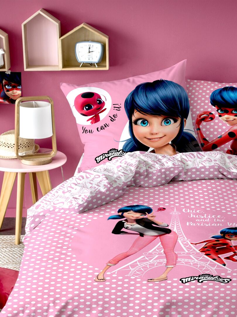 Miraculous Ladybug Eiffel Tower - Housse de couette - Unique - 140 x 200 cm - Polyester