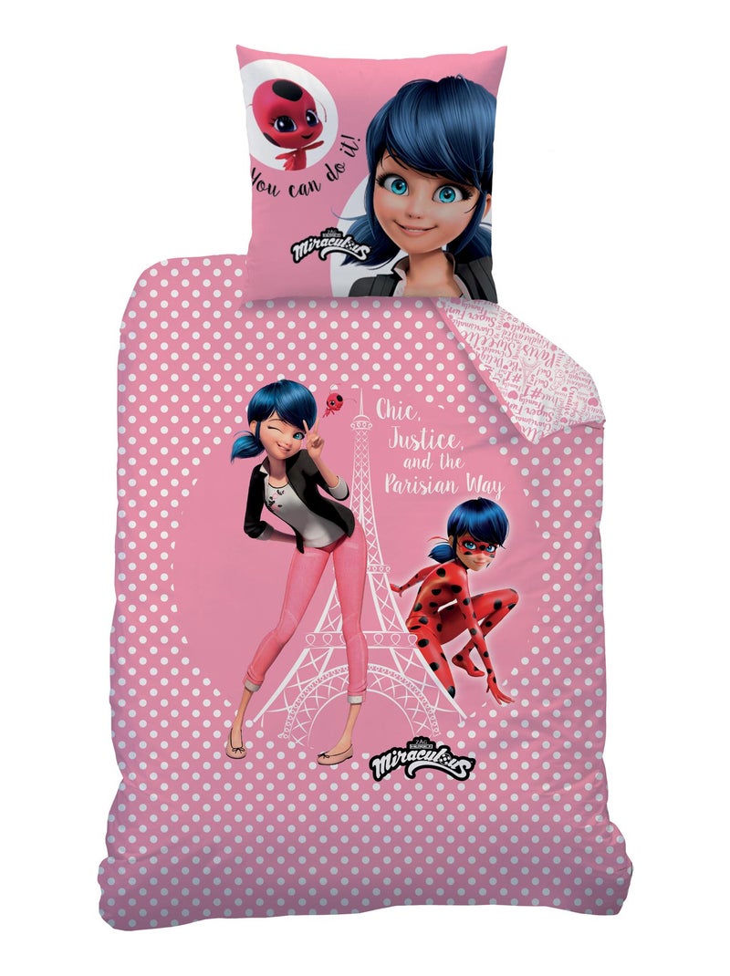Parure de lit Miraculous Ladybug, Parure de lit imprimée Rose - Kiabi