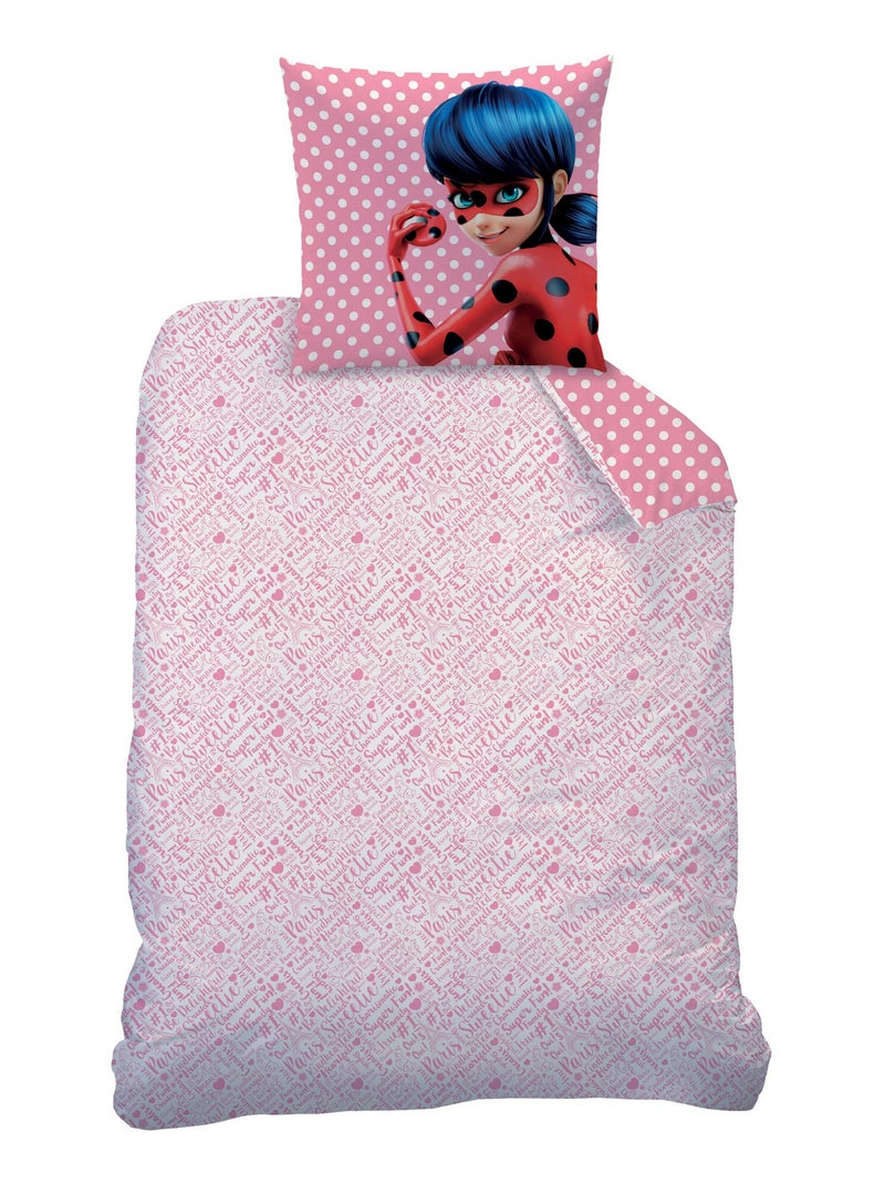 Parure de lit Miraculous Ladybug, Parure de lit imprimée Rose - Kiabi