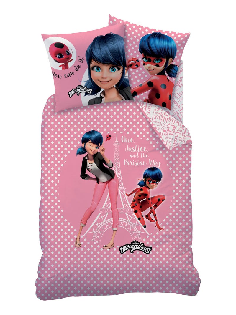 Parure de lit Miraculous Ladybug, Parure de lit imprimée Rose - Kiabi