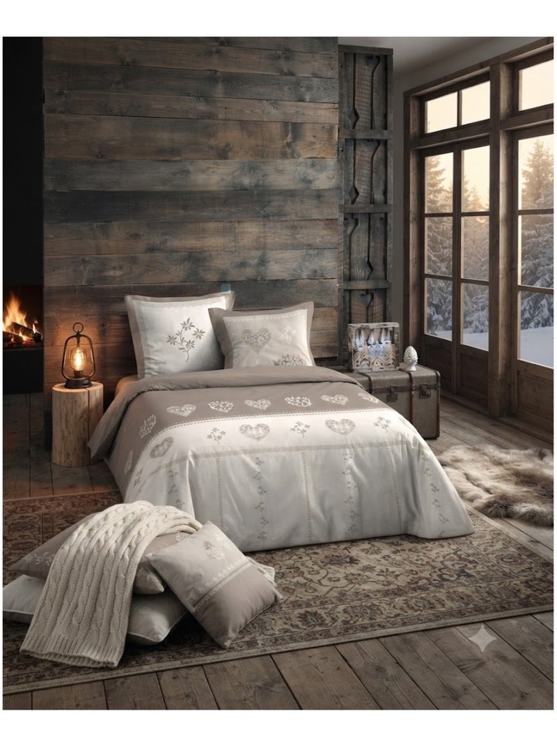 Parure de lit Modane Taupe - Kiabi