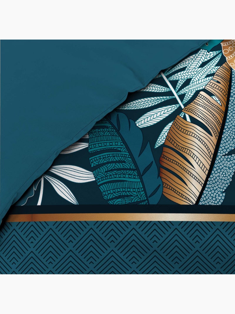 Parure de lit Modèle Feuilles Alianor Bleu - Kiabi